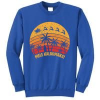 Mele Kalikimaka Vintage Christmas Santa Reindeers Hawaii Great Gift Sweatshirt