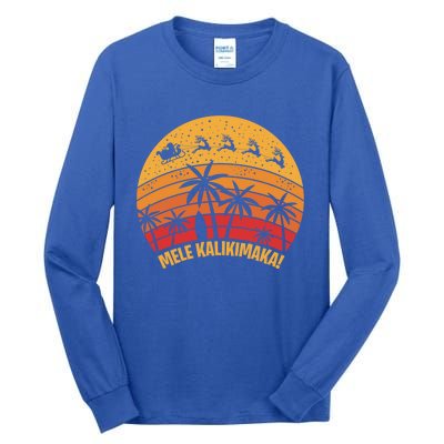 Mele Kalikimaka Vintage Christmas Santa Reindeers Hawaii Great Gift Tall Long Sleeve T-Shirt