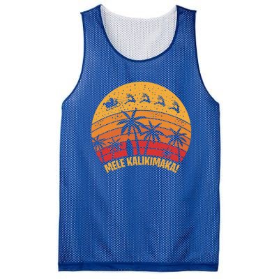 Mele Kalikimaka Vintage Christmas Santa Reindeers Hawaii Great Gift Mesh Reversible Basketball Jersey Tank