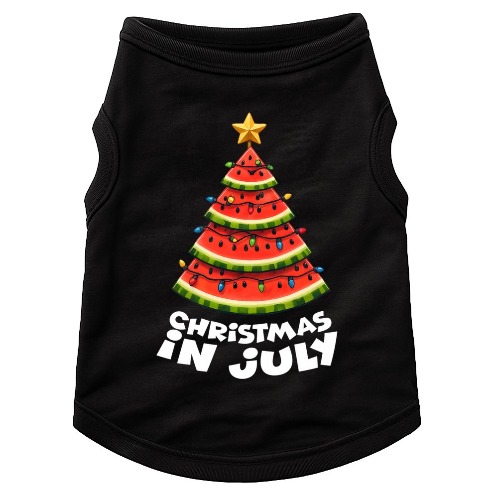 Mele Kalikimaka Water Melon Xmas Tree Christmas In July Long Sleeve Doggie Tank
