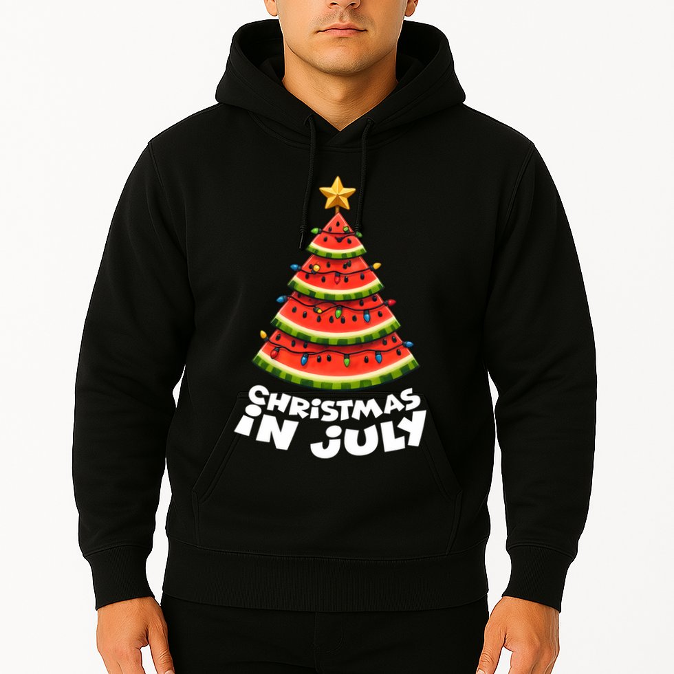 Mele Kalikimaka Water Melon Xmas Tree Christmas In July Hoodie