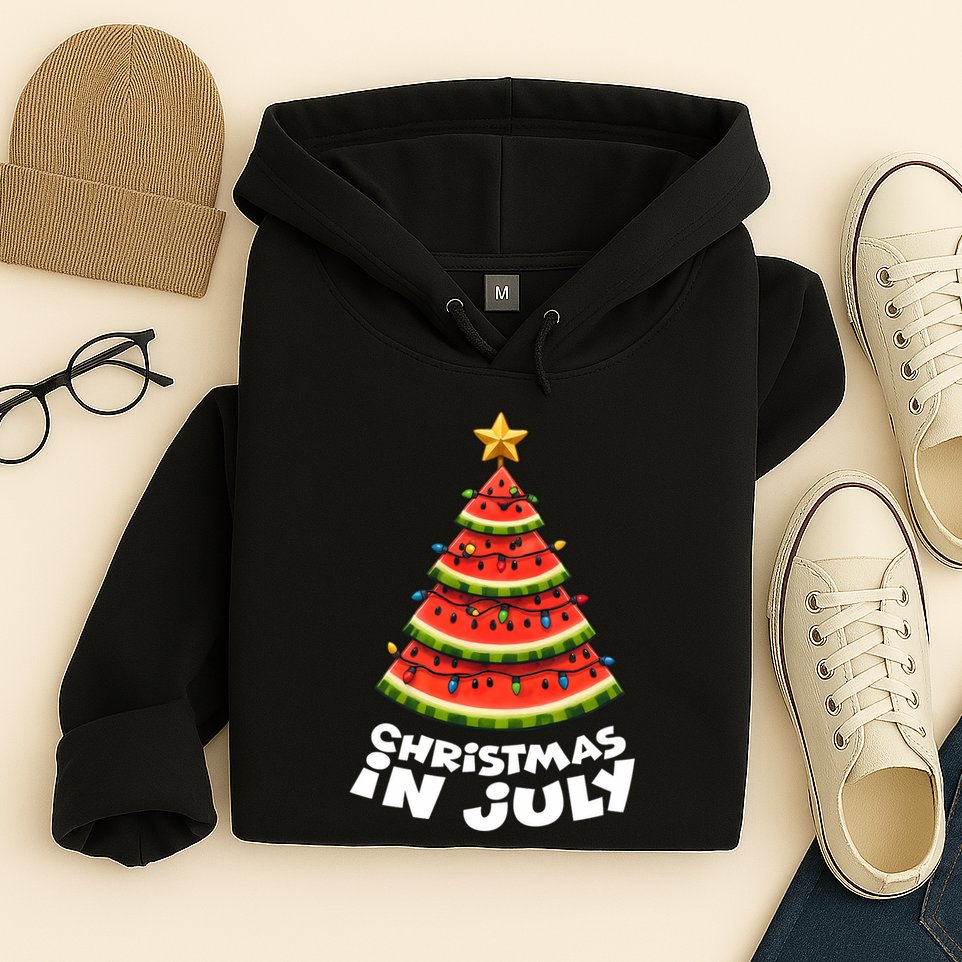 Mele Kalikimaka Water Melon Xmas Tree Christmas In July Hoodie