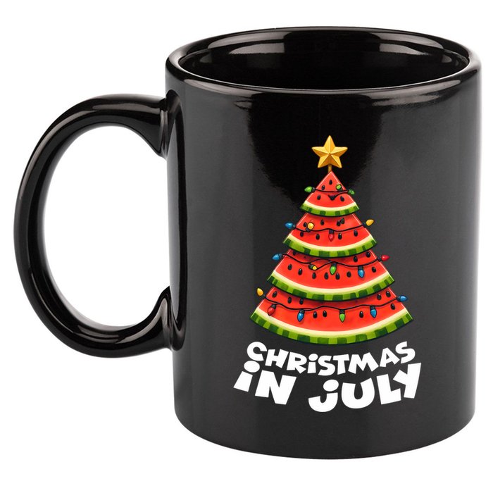 Mele Kalikimaka Water Melon Xmas Tree Christmas In July 11oz C Handle Ceramic Mug