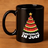 Mele Kalikimaka Water Melon Xmas Tree Christmas In July 11oz C Handle Ceramic Mug