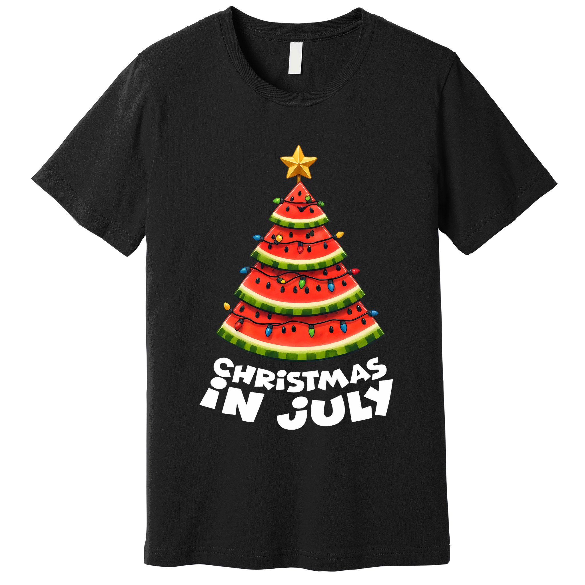 Mele Kalikimaka Water Melon Xmas Tree Christmas In July Premium T-Shirt