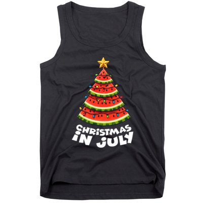 Mele Kalikimaka Water Melon Xmas Tree Christmas In July Tank Top