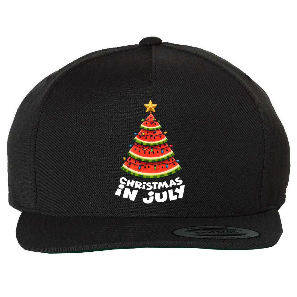 Mele Kalikimaka Water Melon Xmas Tree Christmas In July Wool Snapback Cap