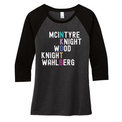 Mcintyre Knight Wood Knight Wahlberg Women's Tri-Blend 3/4-Sleeve Raglan Shirt