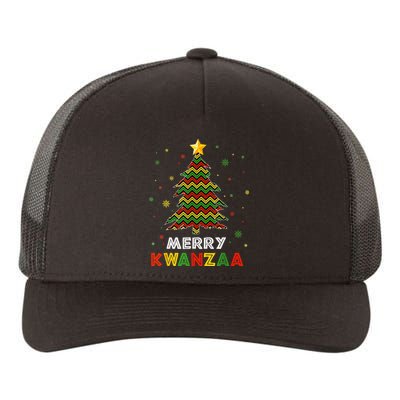 Merry Kwanzaa Xmas Tree Black Christmas African American Yupoong Adult 5-Panel Trucker Hat