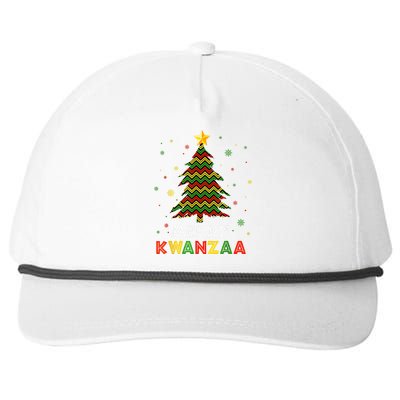 Merry Kwanzaa Xmas Tree Black Christmas African American Snapback Five-Panel Rope Hat