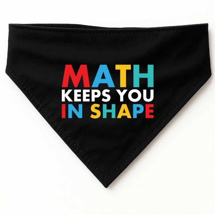 Math Keeps You In Shape Geeky Math Nerdy Funny Pi Day Great Gift USA-Made Doggie Bandana