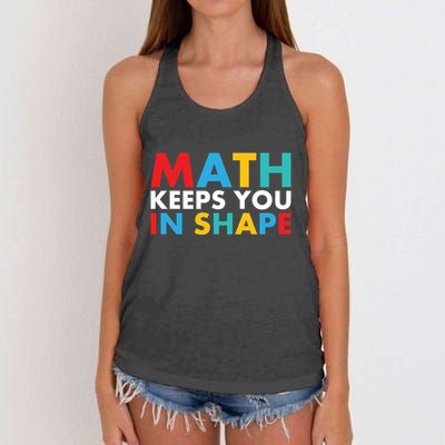 Math Keeps You In Shape Geeky Math Nerdy Funny Pi Day Great Gift Women's Knotted Racerback Tank