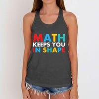 Math Keeps You In Shape Geeky Math Nerdy Funny Pi Day Great Gift Women's Knotted Racerback Tank
