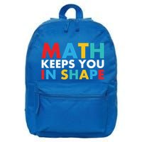 Math Keeps You In Shape Geeky Math Nerdy Funny Pi Day Great Gift 16 in Basic Backpack