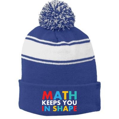Math Keeps You In Shape Geeky Math Nerdy Funny Pi Day Great Gift Stripe Pom Pom Beanie