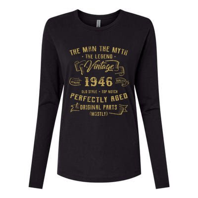 Myth Legend 1946 Birthday Gift For 76 Womens Cotton Relaxed Long Sleeve T-Shirt