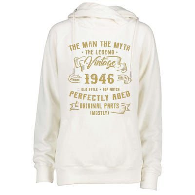 Myth Legend 1946 Birthday Gift For 76 Womens Funnel Neck Pullover Hood