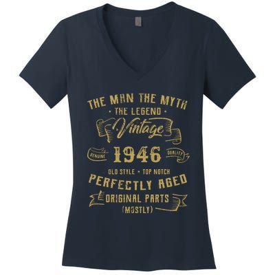 Myth Legend 1946 Birthday Gift For 76 Women's V-Neck T-Shirt