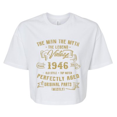 Myth Legend 1946 Birthday Gift For 76 Bella+Canvas Jersey Crop Tee