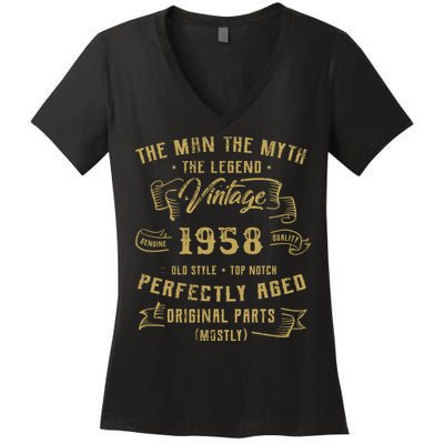 Myth Legend 1958 Birthday Gift For 64 Women's V-Neck T-Shirt