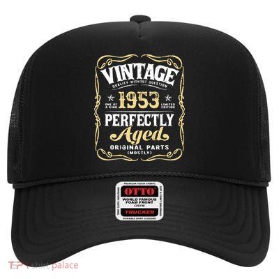 Myth Legend 1953 Birthday Gift For 69 High Crown Mesh Back Trucker Hat