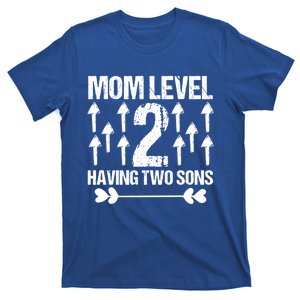 Mom Level 2 Having Two Sons Proud Mom Raising Sons 2nd Time Funny Gift T-Shirt