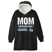 Mom Loading 2024 Funny Baby Announcement Soon To Be Mommy Hooded Wearable Blanket