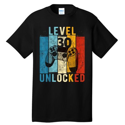 m.e.ns Level 30 Unlocked Video Gamer 30 Year Old 30th Birthday Gift Tall T-Shirt