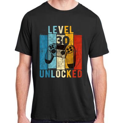 m.e.ns Level 30 Unlocked Video Gamer 30 Year Old 30th Birthday Gift Adult ChromaSoft Performance T-Shirt