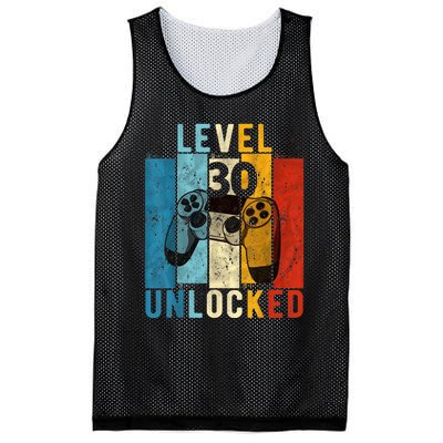 m.e.ns Level 30 Unlocked Video Gamer 30 Year Old 30th Birthday Gift Mesh Reversible Basketball Jersey Tank