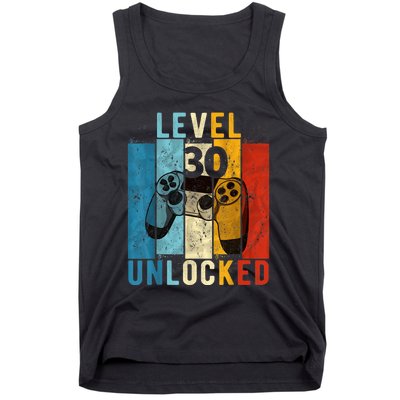 m.e.ns Level 30 Unlocked Video Gamer 30 Year Old 30th Birthday Gift Tank Top