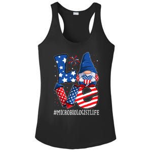 Microbiologist Love 4th Of July Gnome Usa Patriotic Gift Ladies PosiCharge Competitor Racerback Tank