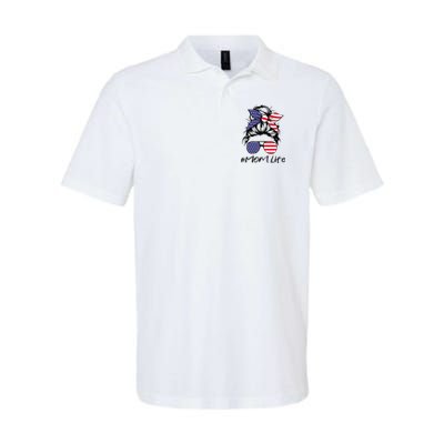 Mom Life 4th Of July Gifts For Mommy Wife Womens 4th Of July Mom Life Messy Bun Polo