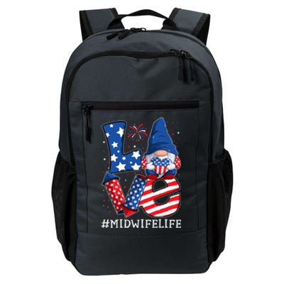 Midwife Love 4th Of July Gnome Usa Patriotic Gift Daily Commute Backpack