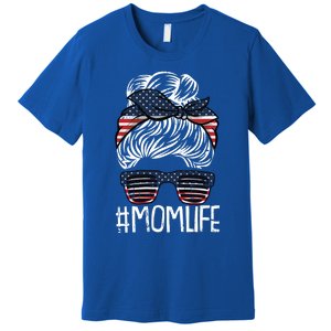 Mom Life 4th Of July American Flag Patriotic Mama Mother Gift Premium T-Shirt