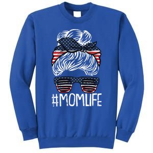 Mom Life 4th Of July American Flag Patriotic Mama Mother Gift Tall Sweatshirt