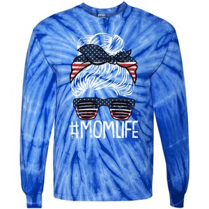 Mom Life 4th Of July American Flag Patriotic Mama Mother Gift Tie-Dye Long Sleeve Shirt