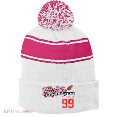 Major League 99 Stripe Pom Pom Beanie