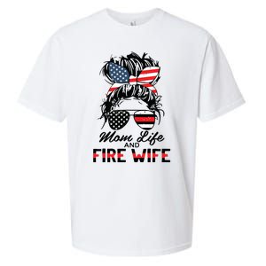 Mom Life And Fire Wife Firefighter American Flag 4th Of July Sueded Cloud Jersey T-Shirt