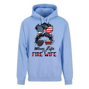 Mom Life And Fire Wife Firefighter American Flag 4th Of July Unisex Surf Hoodie