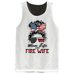 Mom Life And Fire Wife Firefighter American Flag 4th Of July Mesh Reversible Basketball Jersey Tank