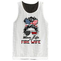 Mom Life And Fire Wife Firefighter American Flag 4th Of July Mesh Reversible Basketball Jersey Tank