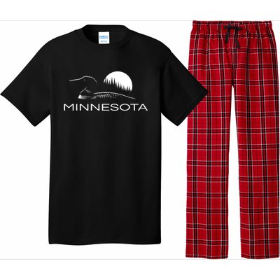 Minnesota Loon And Trees In Moonlight Gift Pajama Set