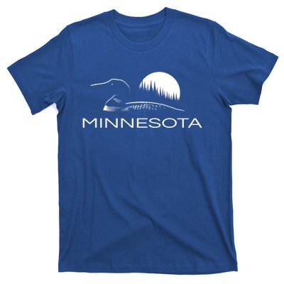 Minnesota Loon And Trees In Moonlight Gift T-Shirt