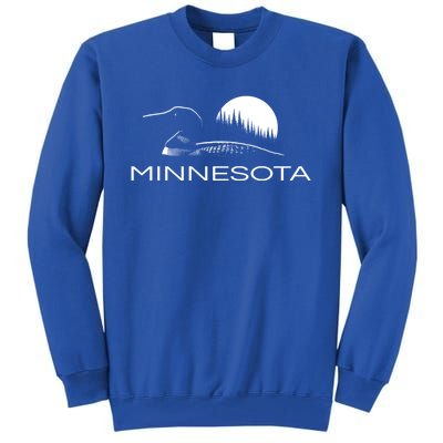 Minnesota Loon And Trees In Moonlight Gift Tall Sweatshirt