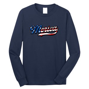 Merica Love America | Flag America Long Sleeve Shirt