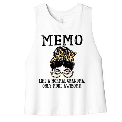 Memo Like A Normal Grandma Only More Awesome Mothers Day Great Gift Women's Racerback Cropped Tank