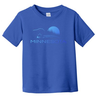 Minnesota Loon And Trees In Moonlight Gift Toddler T-Shirt