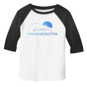 Minnesota Loon And Trees In Moonlight Gift Toddler Fine Jersey T-Shirt