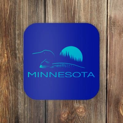 Minnesota Loon And Trees In Moonlight Gift Coaster